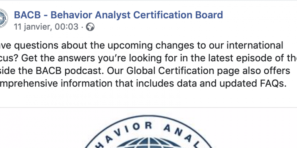 Certifications de la BACB