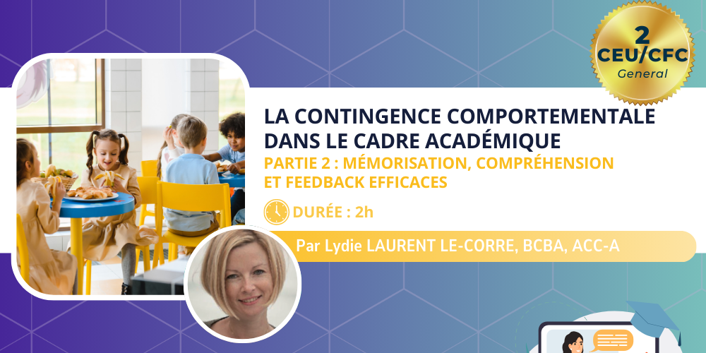 F-158 . La contingence comportementale dans le cadre académique - Partie 2